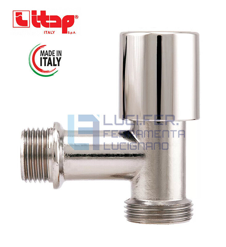 RUBINETTO LAVATRICE LUX CROMO LUCIDO CON CHIUSURA A TACCHETTO 1/2" X 3/4" ITAP