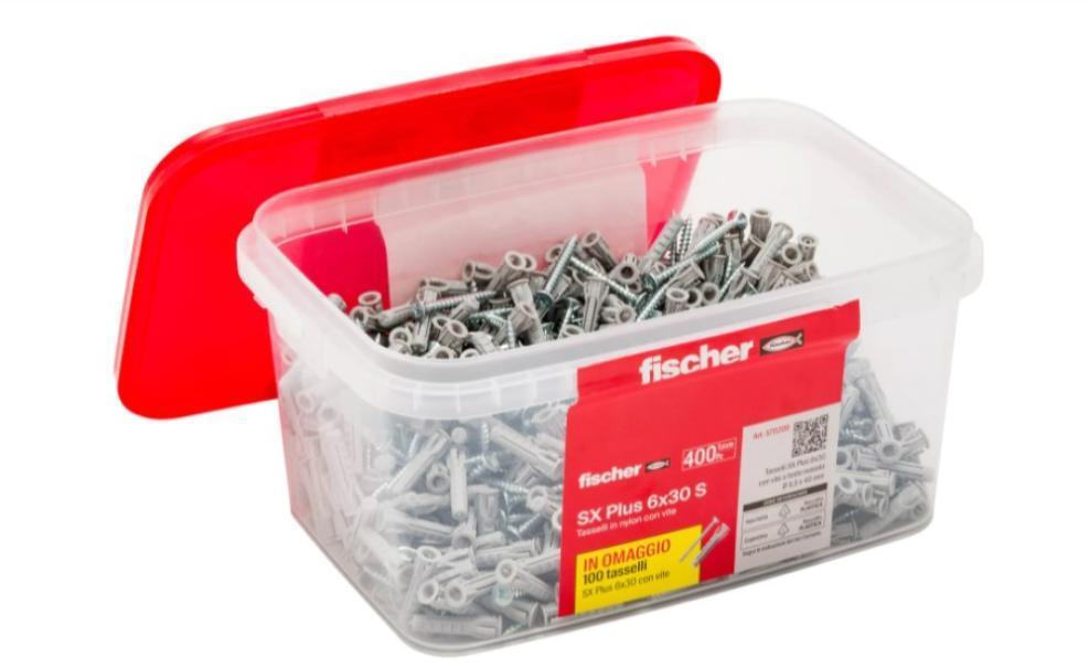 FISCHER TASSELLI SX PLUS 6X30 S VASCHETTA 400 PZ 00570209