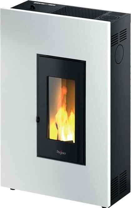 Stufa a Pellet Slim Ventilata 5.2 kW 12 kg Bianco 7020033 Madison 5 Pegaso