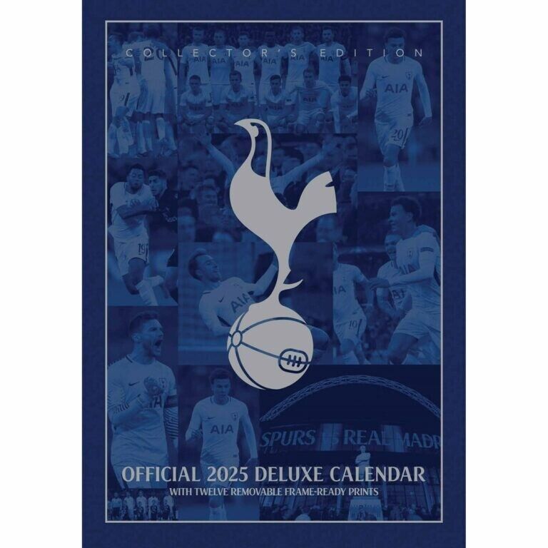 Tottenham Hotspur FC Deluxe Calendario 2025, Compleanno, Natale Regalo Prodotto