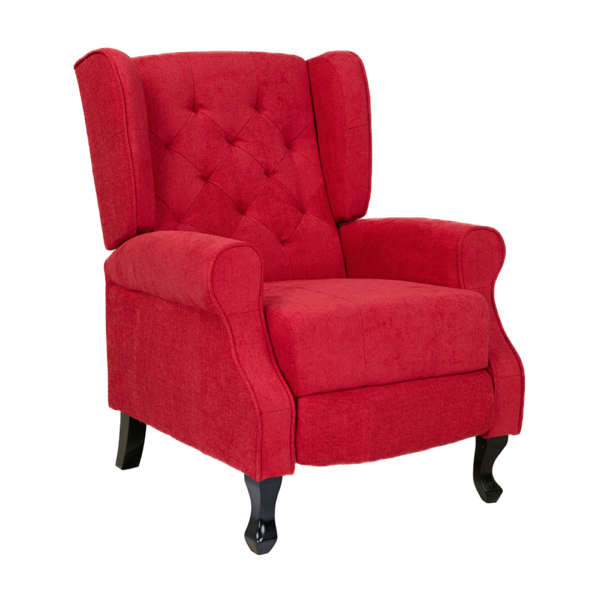 Poltrona relax in tessuto BERGERE Reclinabile con poggiapiedi Rosso