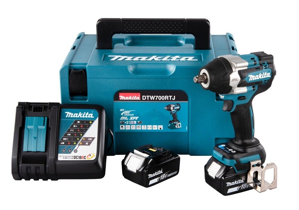 MAKITA DTW700RTJ avvitatore impulsi 18v brushless 2 batterie 5ah 1/2" 700Nm