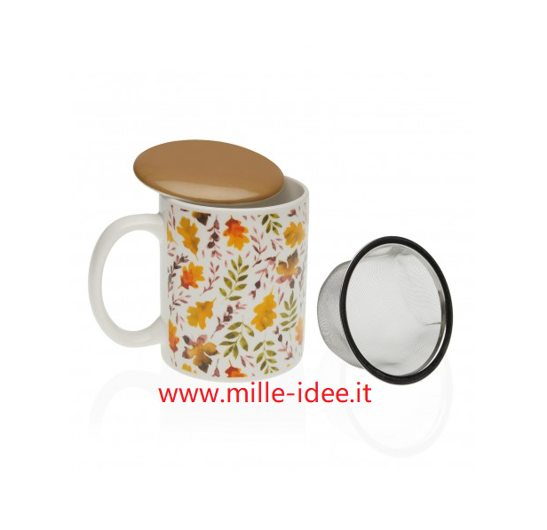 TAZZA PER INFUSIONE E TISANE CON FILTRO E COPERCHIO TAZZE INFUSI