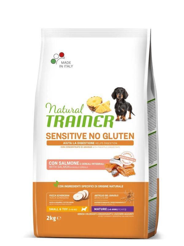 Trainer Cane Mini Mature Sensitive No Gluten 2 kg Salmone