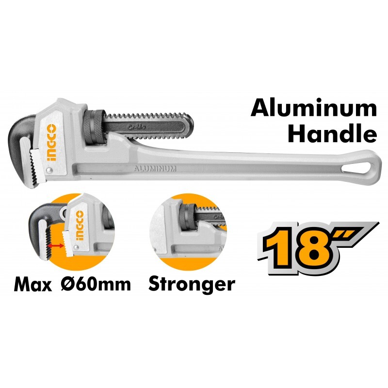 GIRATUBI ALLUMINIO 450MM - 18" - HALPW0118 INGCO
