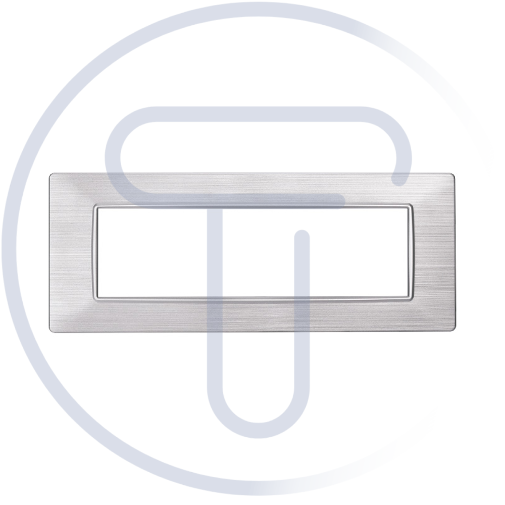 Placca Starlight, 7 moduli, plastica satinata, argento, compatibile Vimar Plana