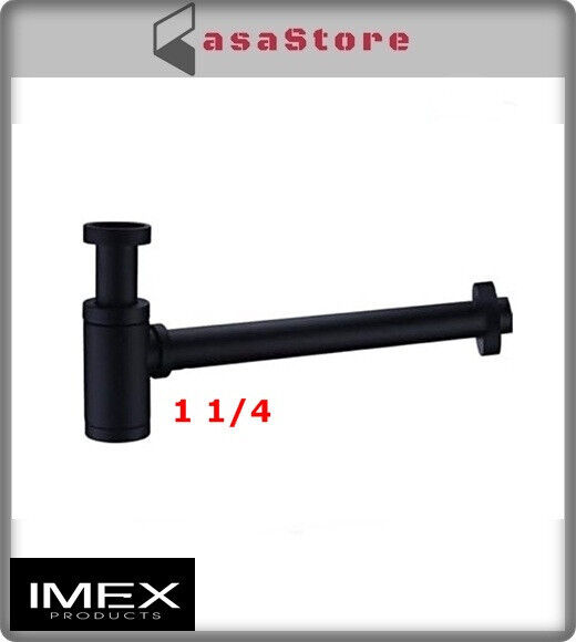 IMEX Sifone per lavabo o bidet Sifone design nero opaco 1 1/4 - SCL002/NG
