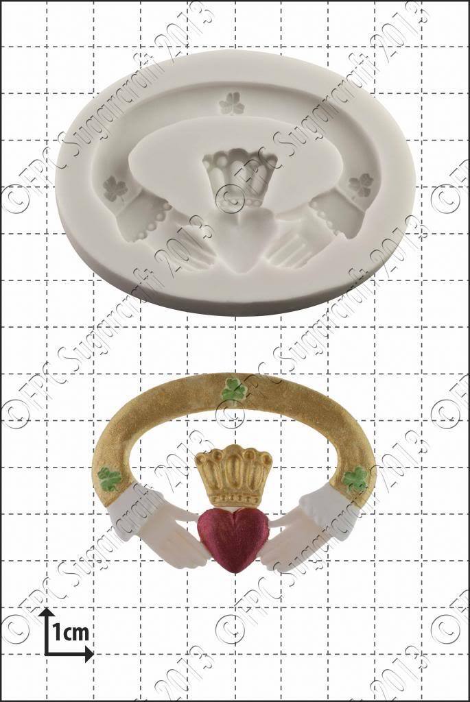 Stampo IN Silicone Claddagh Uso Alimentare FPC Sugarcraft