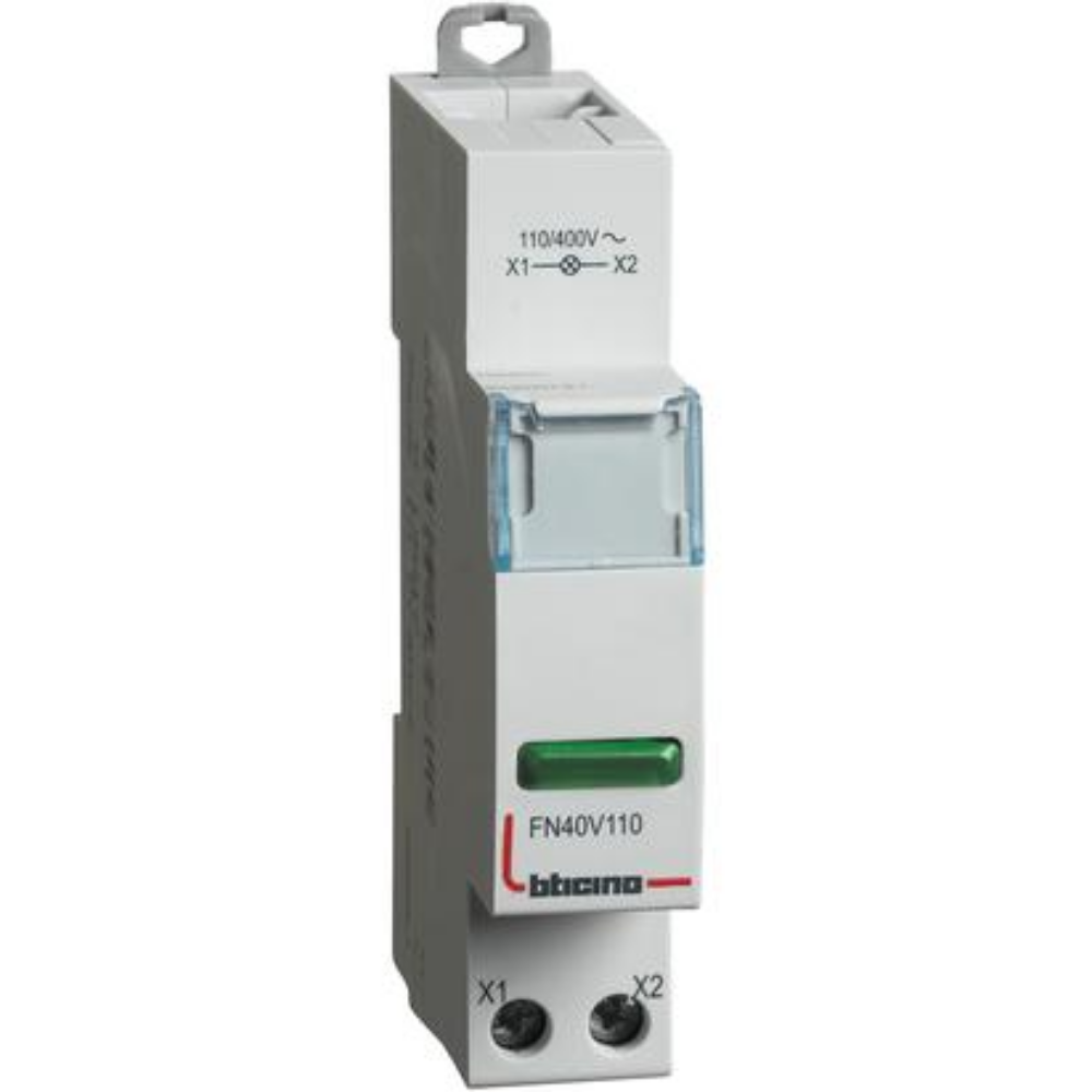 BTDIN - SINGOLA LED VERDE 110/400V AC  - BTICINO LEGRAND FN40V110