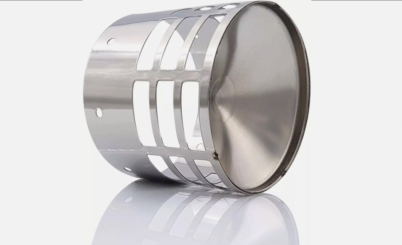 Terminale Fumi Orizzontale Inox Griglia Antintrusione Ø 80mm Scarico Stufe Pelle