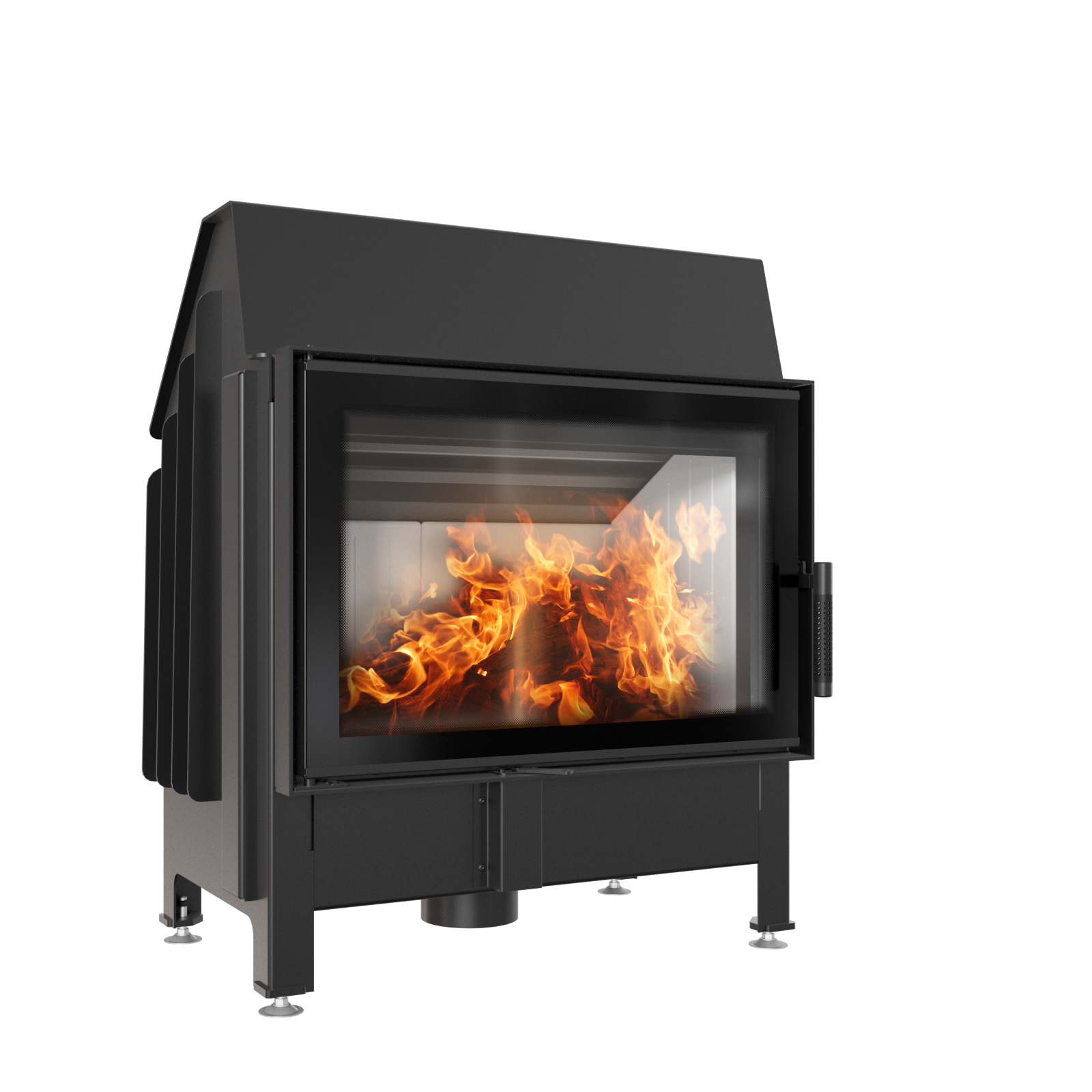 Camino in acciaio ZIBI DECO 11 kW Ø 180 porta a chiusura automatica