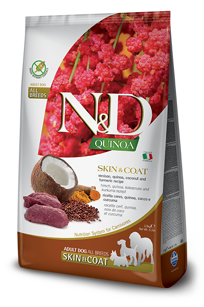 FARMINA Crocchette Cane Alta Qualità  N&D Skin and coat cervo quinoa - 7 kg