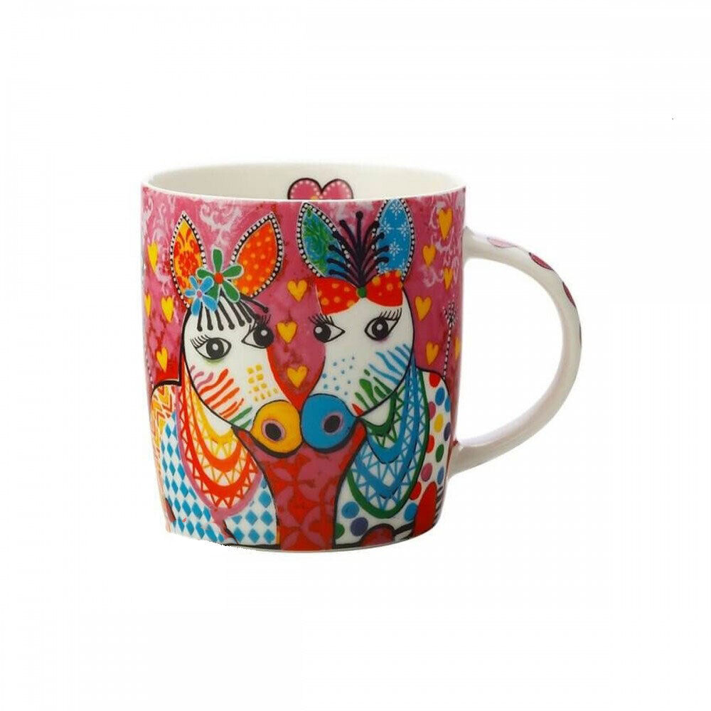 TAZZA LOVE HEARTS 370ML ZIG ZAG ZEBRAS MAXWELL & WILLIAMS