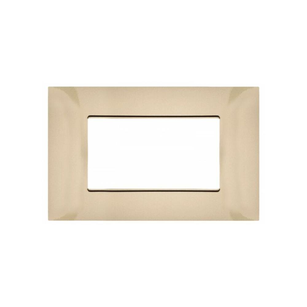 6004-13 PLACCA 4 POSTI FRUTTI CHAMPAGNE COMPATIBILE VIMAR /VMR-PLN TECNOPOLIMERO