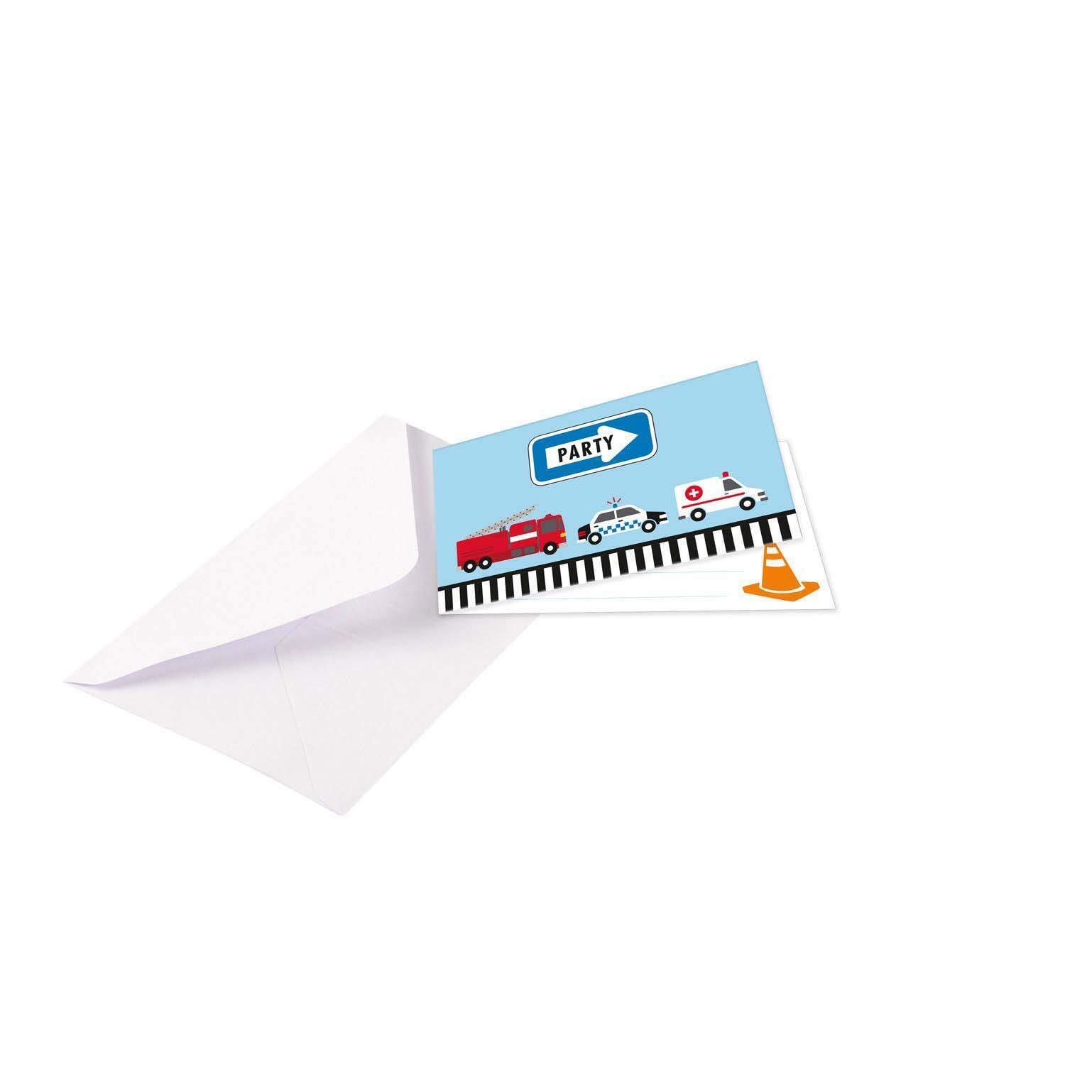 Amscan 9906587 - On the Road Kids Birthday Party Invitations with Envelopes - 8