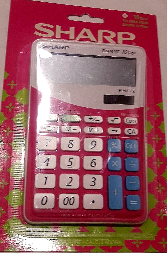 CALCOLATRICE DA TAVOLO SHARP EL-M332B - PK ROSA cod.25730 ELSEMATE 10 DIGIT
