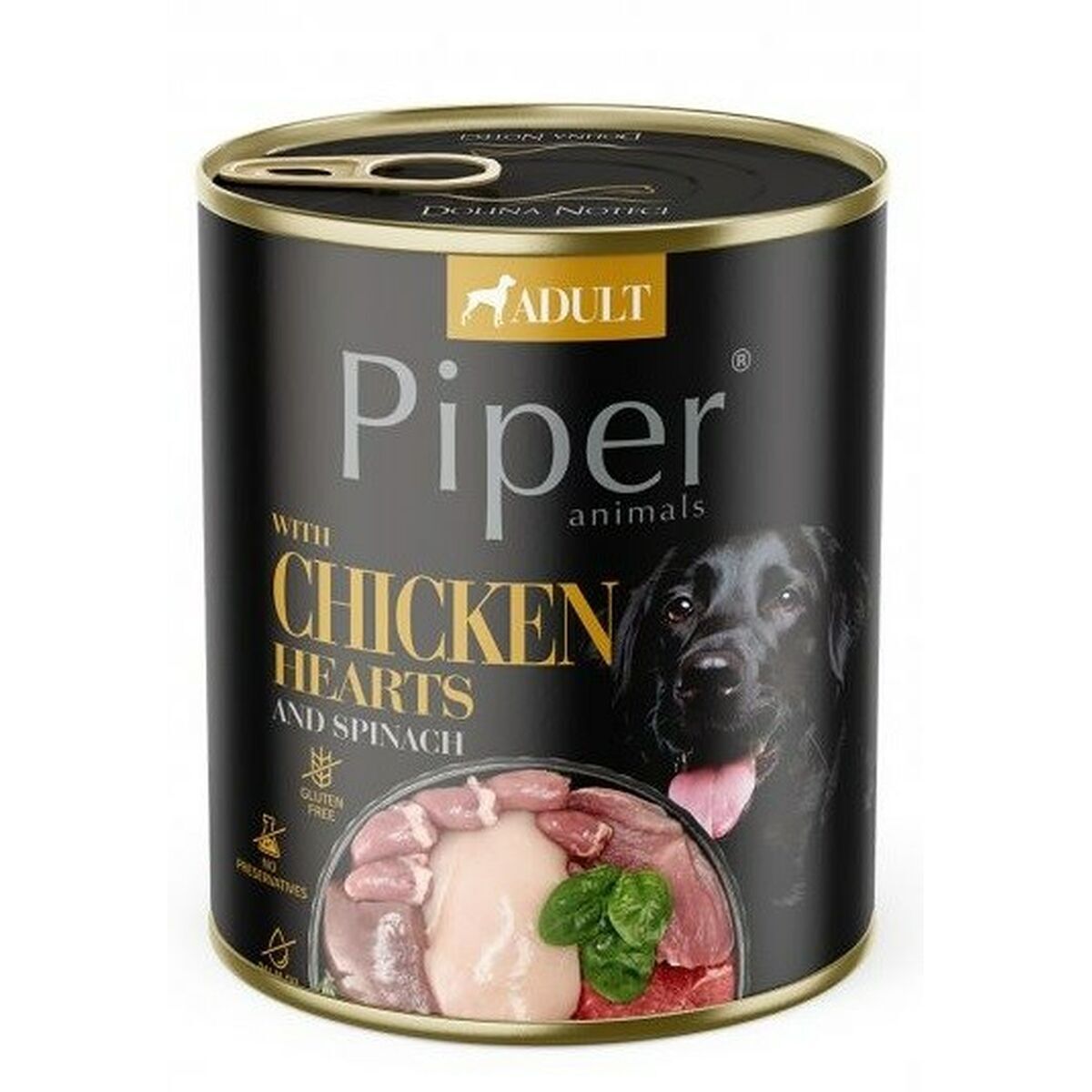 Cibo umido Dolina Noteci Piper Chicken hearts with spinach Pollo Spinaci 800