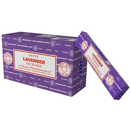 Incenso Satya Fragranza  Lavanda 12 scatole da 15gr Profumo Yoga Meditazione
