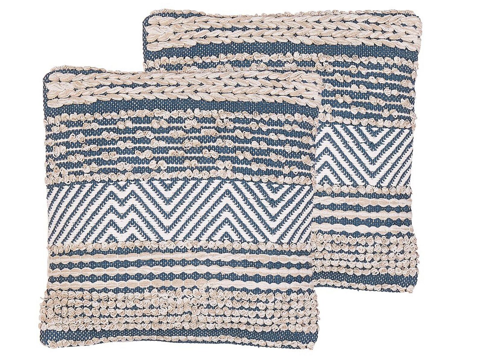 Set di 2 cuscini DEWBERRY Cotone 45 x 45 cm Geometrico Blu