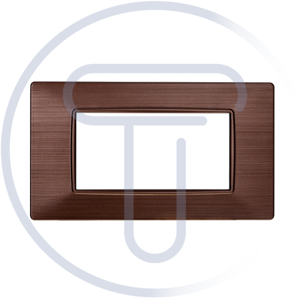 Placca Starlight, 4 moduli, plastica satinata, bronzo, compatibile Vimar Plana
