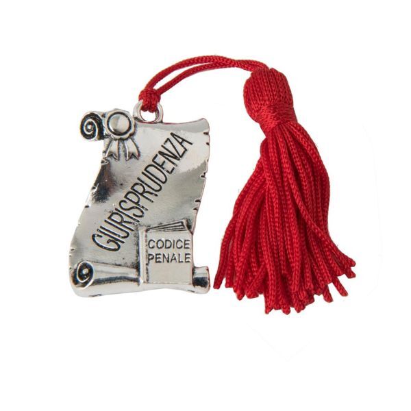 12 PZ Ciondolo LAUREA Laureato GIURISPRUDENZA con nappina BOMBONIERA 06CG