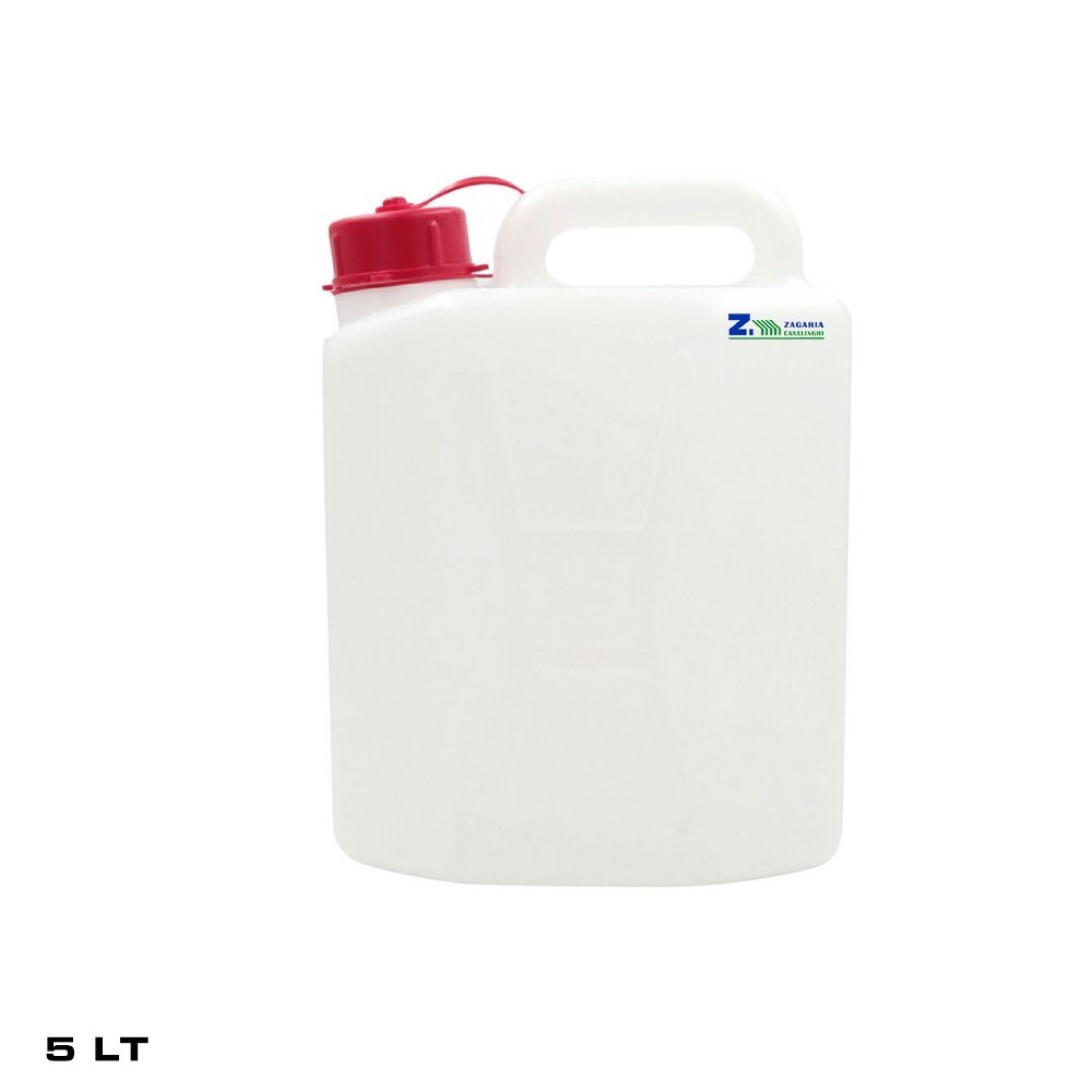 TANICA LATTINA CONTENITORE LT.5 IN PLASTICA BIANCA PER ALIMENTI + MANIGLIA