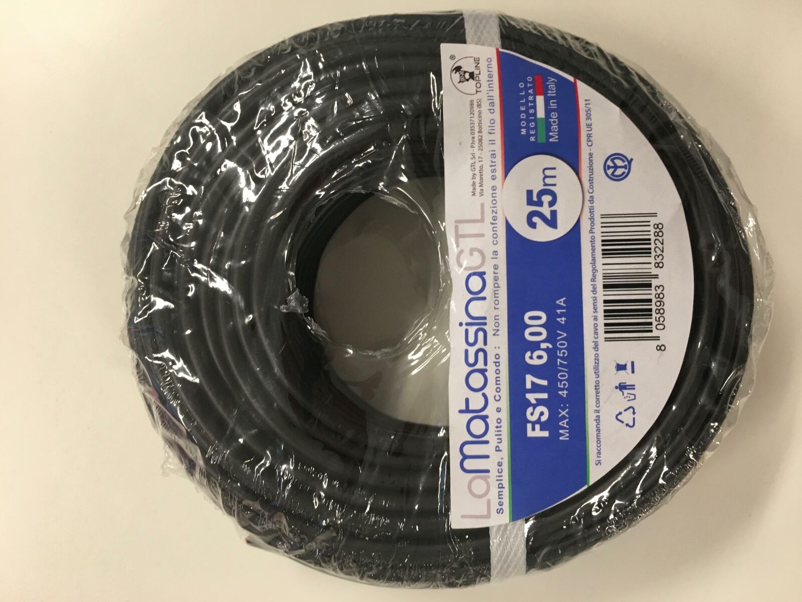 Cavo unipolare FS17 Go-At Topline 6mm 25 metri nero - MFS176NE25