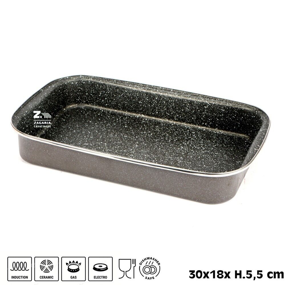 LASAGNERA TEGLIA K2 30x18xH.5,5 cm ACCIAIO SMALTATO PIETRA ANTIADERENTE