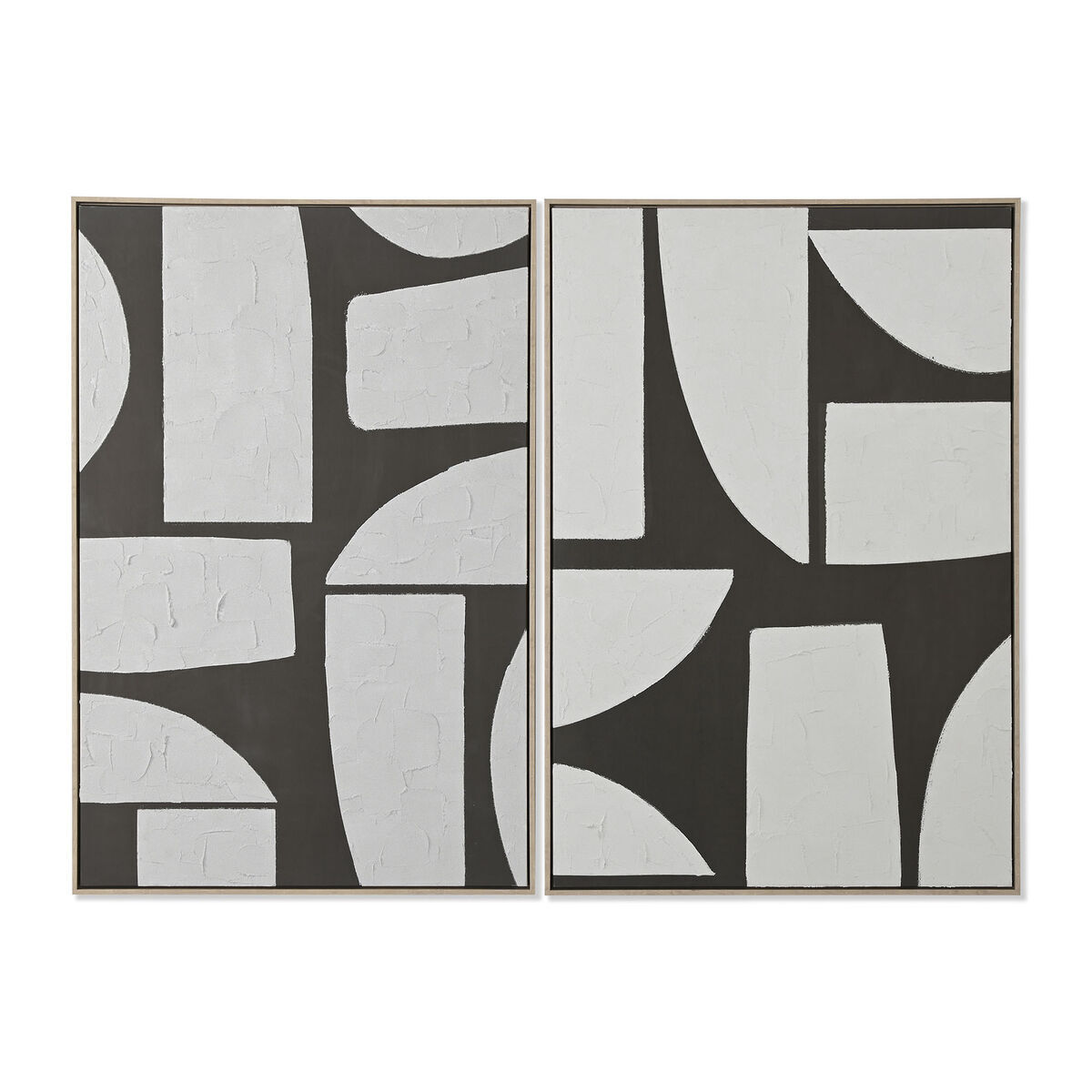 Home Esprit Quadro Home Esprit Bianco Verde Beige Grigio Scuro Polistirene Tela