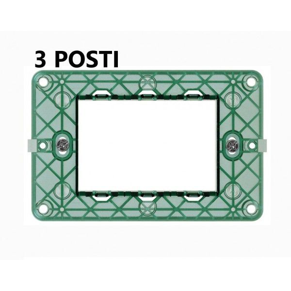 TOT Elettric T2 Supporto 503 3 Moduli Compatibile Vimar Plana TOTZ6003