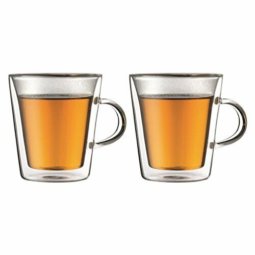 Bodum Canteen 2 Bicchieri termici a doppia parete in vetro, con manici, (C4T)