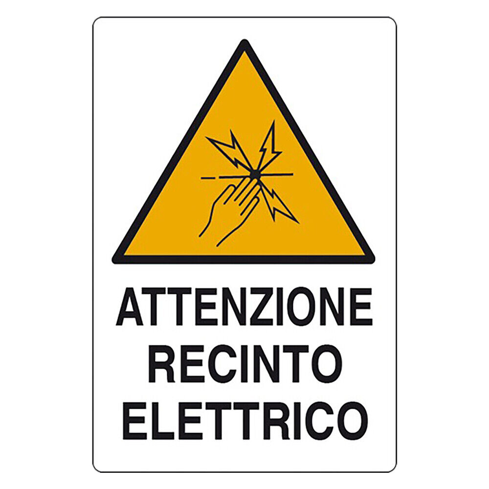 Cartello 'attenzione recinto elettrico' cm 20 x 30 EUROSIGNALS