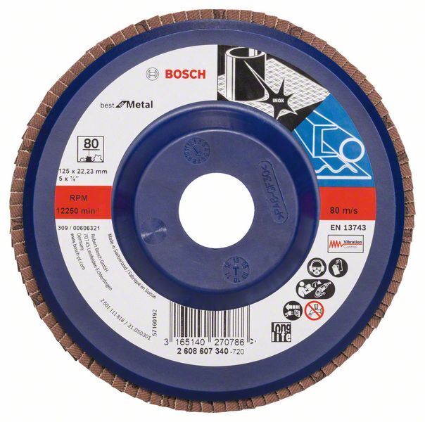 BOSCH 2608607340 PIASTRA LUCIDATRICE X571, BEST FOR METAL Ø 125mm
