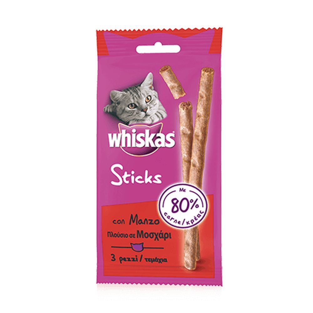Whiskas Gatto Sticks 18gr con Manzo