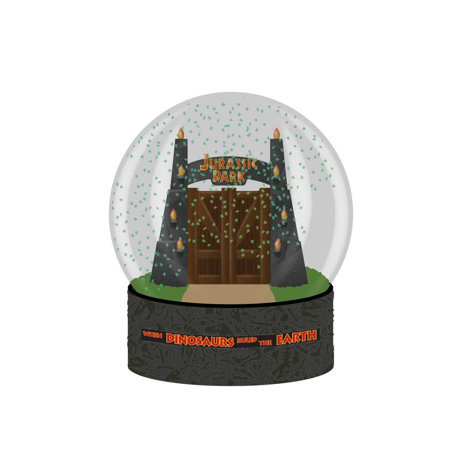 Half Moon Bay   Jurassic Park Gates Snow Globe   Jurassic Park Merchandise   Chr