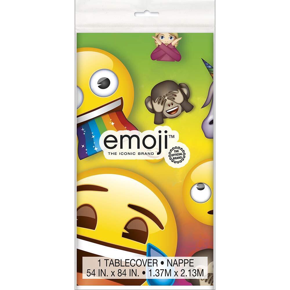 Rainbow Fun Emoji Rectangular Plastic Table Cover (137cm x 213cm) - Perfect for