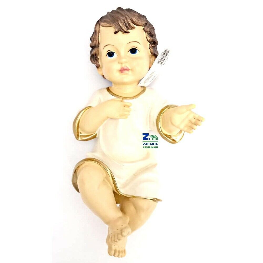 STATUA BAMBIN GESU' IN RESINA Cm 35 BIMBO BAMBINELLO NATIVITA' PRESEPE GESU'