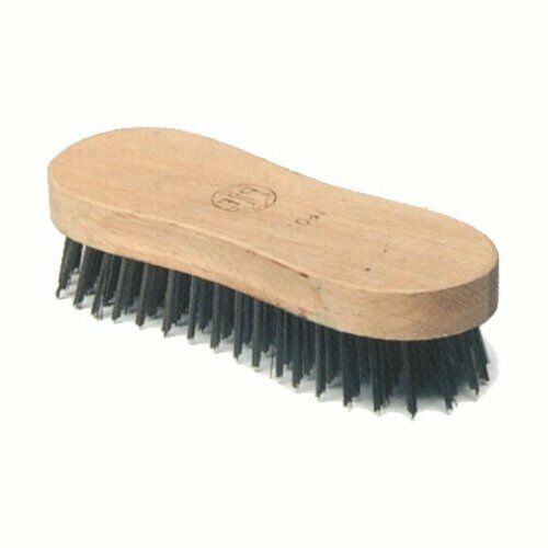 SPAZZOLA ACCIAIO LEGNO BISCOTTO 1604 PULIZIA SETOLE ACCIAIO TEMPERATO ANCORA