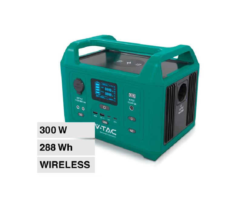 ACCUMULATORE PORTATILE LIFEPO4 288WH 300W RICARICABILE COMPATIBILE SISTEMA FOTOV
