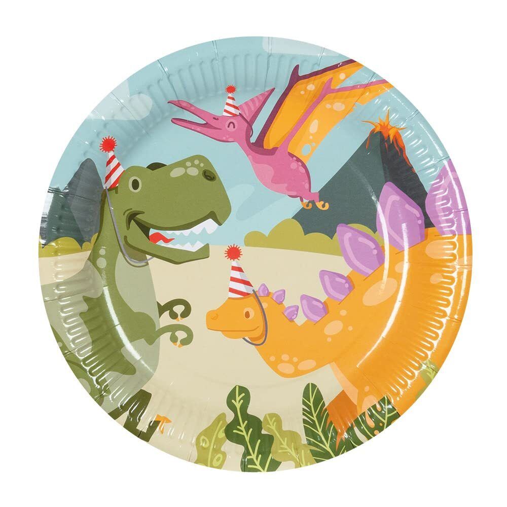 Boland 50066 - Dino Party Plates Pack of 10 Size 23 cm Eco-Friendly Party Tablew