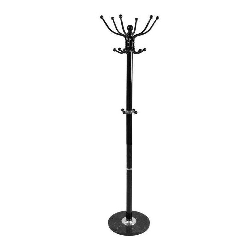 PORTA ABITI NERO IN ACCIAIO E BASE IN MARMO H 176 CM