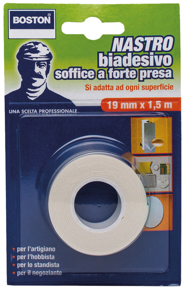 BOSTON NASTRO BIADESIVO FORTE 19MMX1,5M 12 PZ