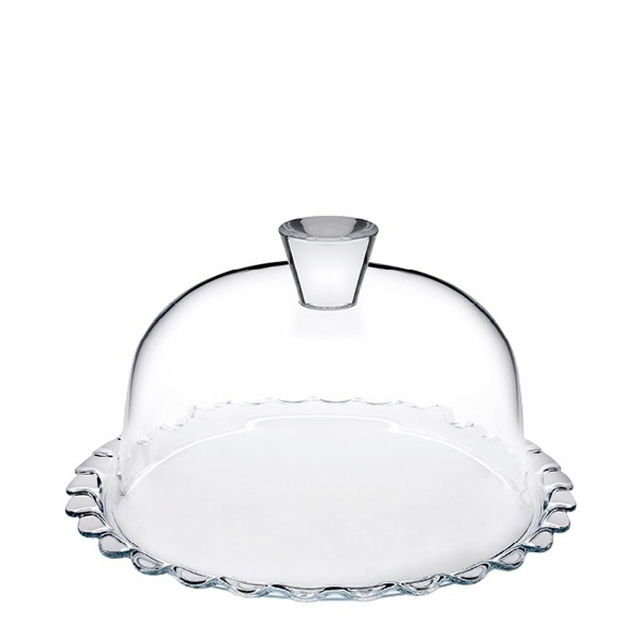 Piatto torta in vetro con cupola in vetro