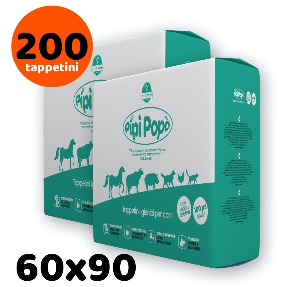 Tappetini assorbenti per cani 60x90 200 Traverse igieniche CentroVete PipìPopò