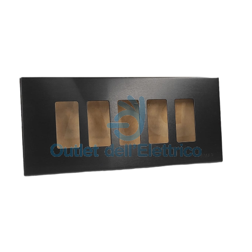 VIMAR 08639.N PLACCA 5 FORI ALL.OXIVER      SERIE 8000
