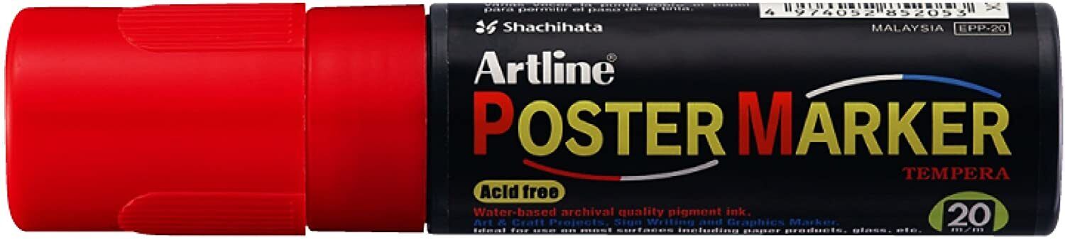 Artline Poster Marker EPP20 Pennarello Grosso Rosso 20mm