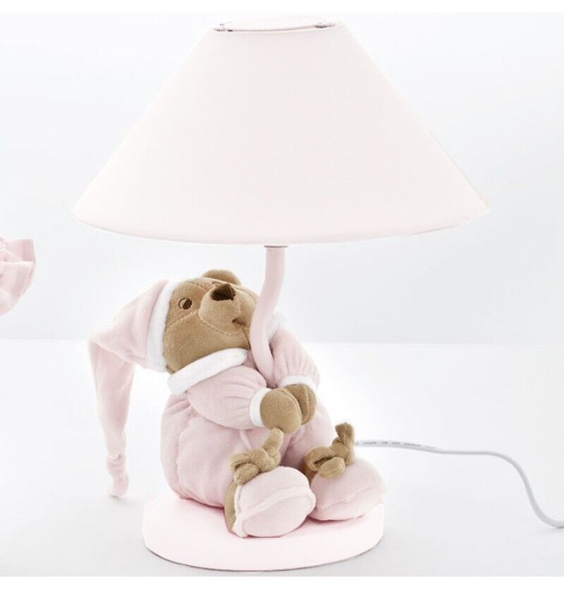 Lampada da Tavolo per Cameretta Bambini Peluche Bianco e Rosa - Puccio Nanan