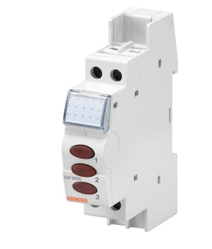 GW96592  LAMPADA DI SEGNALAZIONE - TRIPLA - ROSSO - 230V - 1 MODULO DIN