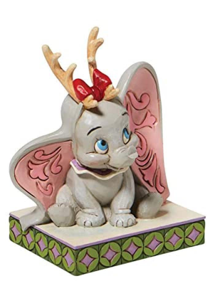 (TG. 10 cm) Disney Traditions Dumbo volante come una renna - NUOVO