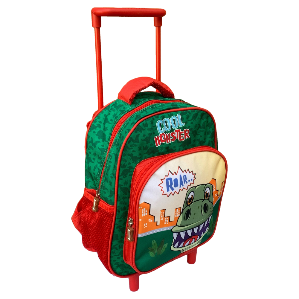 ZAINO ASILO TROLLEY DINOSAURI PREISTORIA RUOTE MANICO ALLUNGABILE CM30 - DIN0726